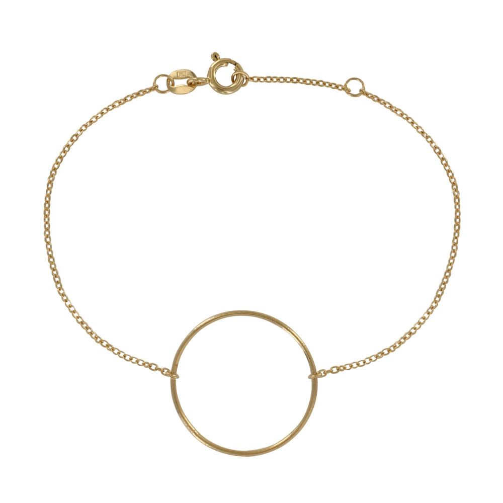 LES POULETTES BIJOUX Bracelet Plaqué Or Grand Cercle Fin