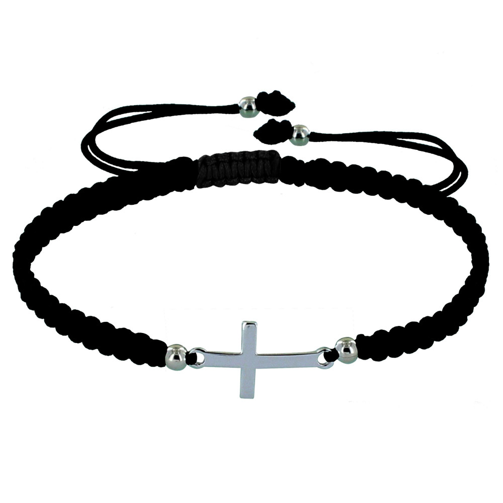 LES POULETTES BIJOUX Bracelet Argent 925 Croix Lien Tréssé - Classics