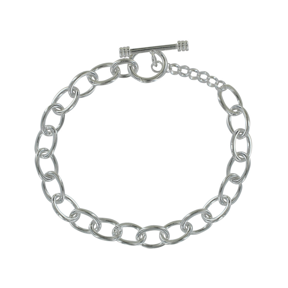LES POULETTES BIJOUX Bracelet Argent Gourmette Maillons Ovales