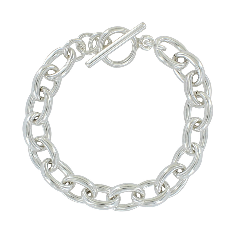 LES POULETTES BIJOUX - Bracelet Argent Gourmette Maillons Larges Ovales