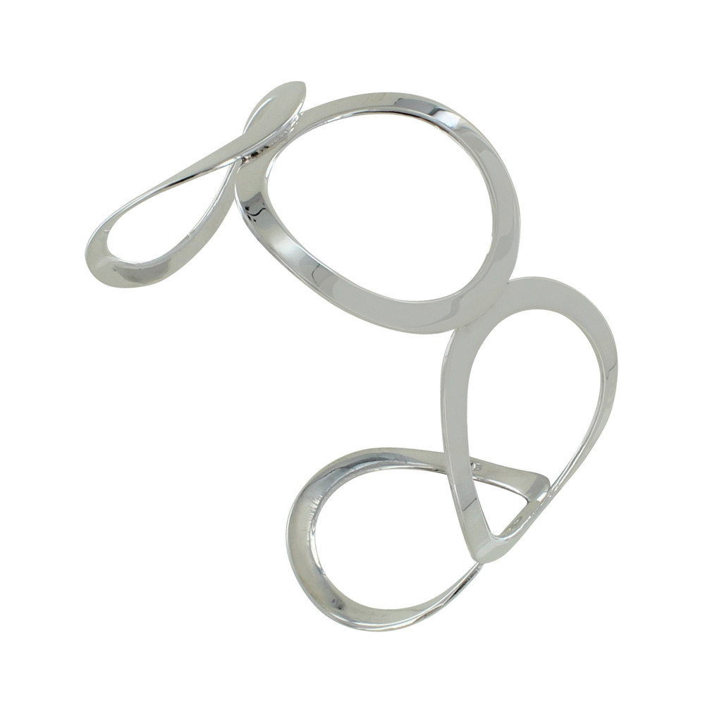 LES POULETTES BIJOUX Bracelet Argent 925 Manchette Quatre Anneaux