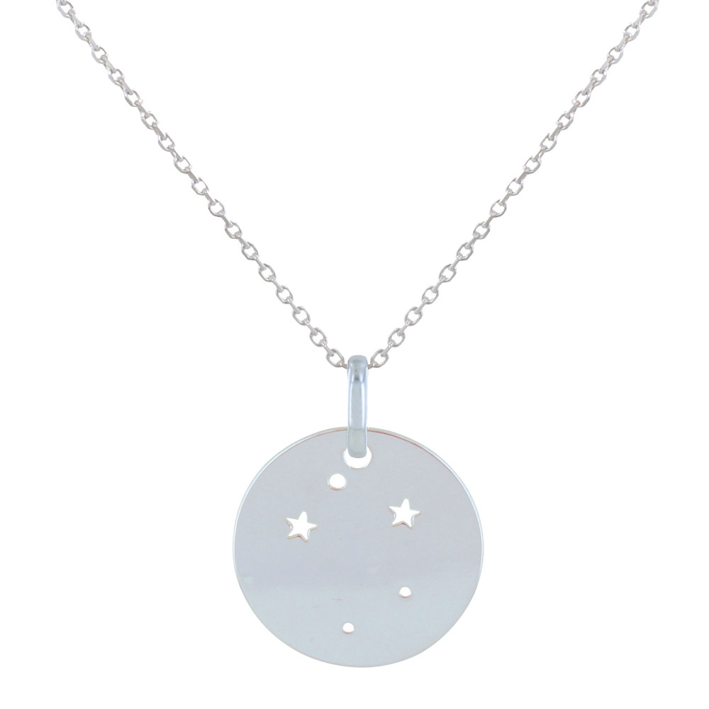 LES POULETTES BIJOUX Collier en Argent 925 Zodiaque Constellation Balance - taille 4