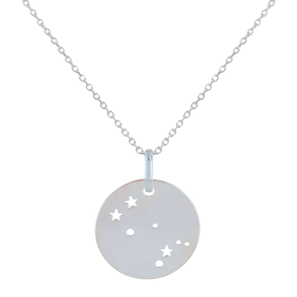 LES POULETTES BIJOUX Collier Argent 925 Zodiaque Constellation Gémeaux - taille 42 cm