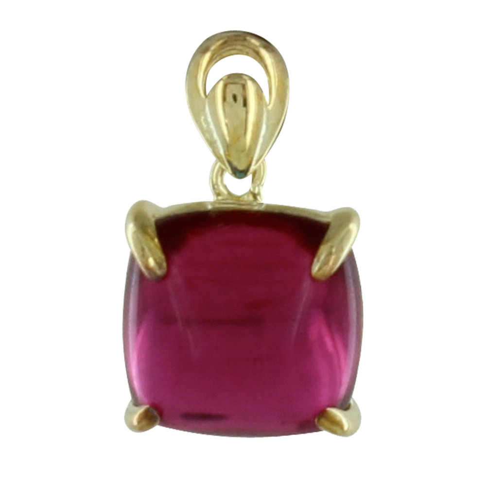 LES POULETTES BIJOUX Pendentif Argent Doré Carré de Zirconium