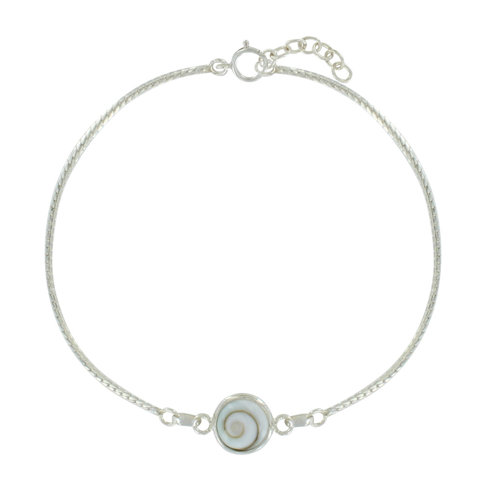 LES POULETTES BIJOUX Bracelet Argent Oeil de Sainte Lucie Rond - Petit Modèle