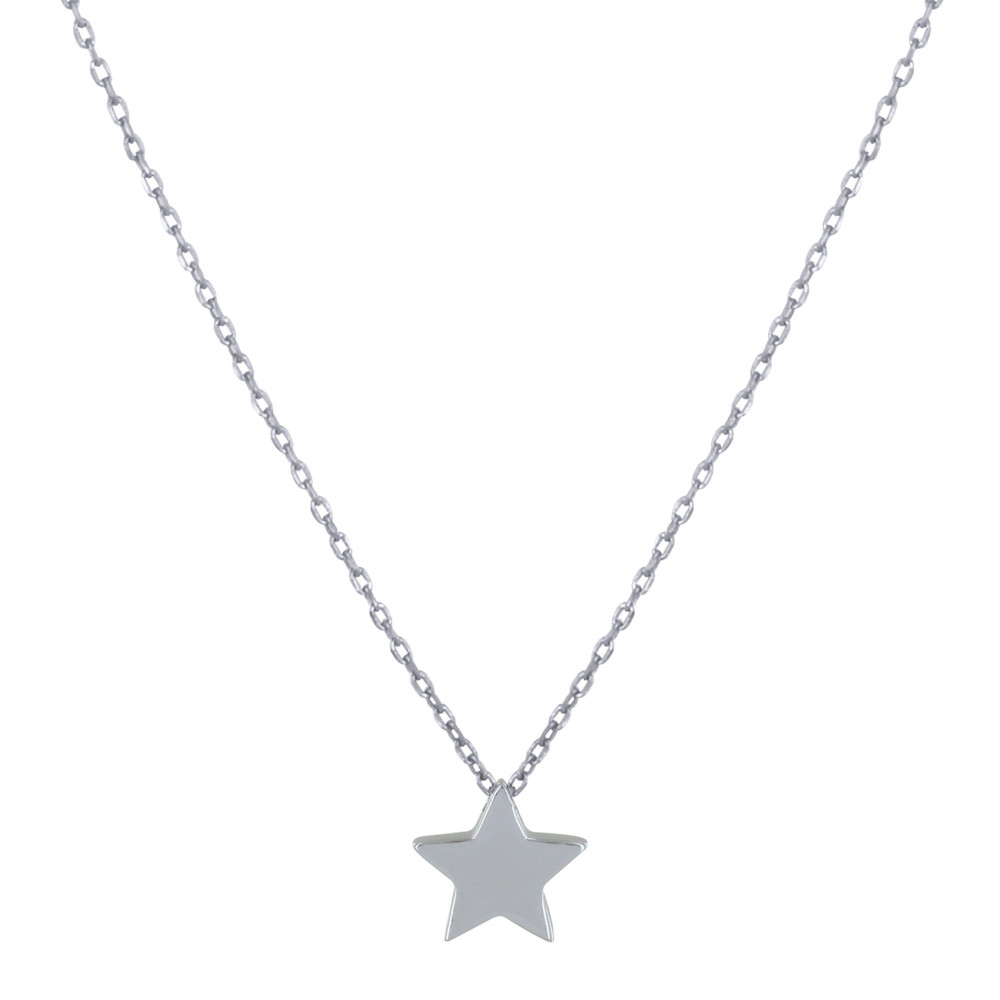 LES POULETTES BIJOUX Collier Argent Rhodié Etoile