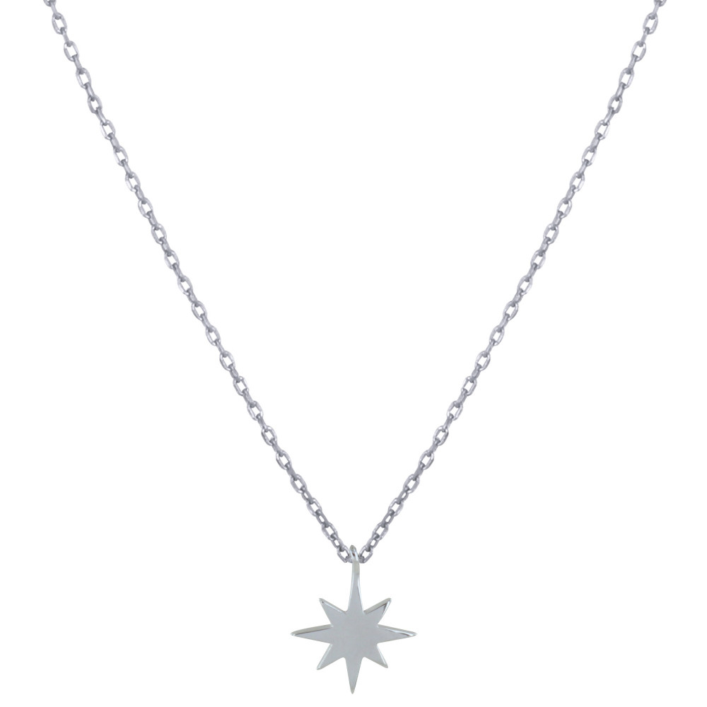 LES POULETTES BIJOUX Collier Argent Rhodié Etoile Polaire