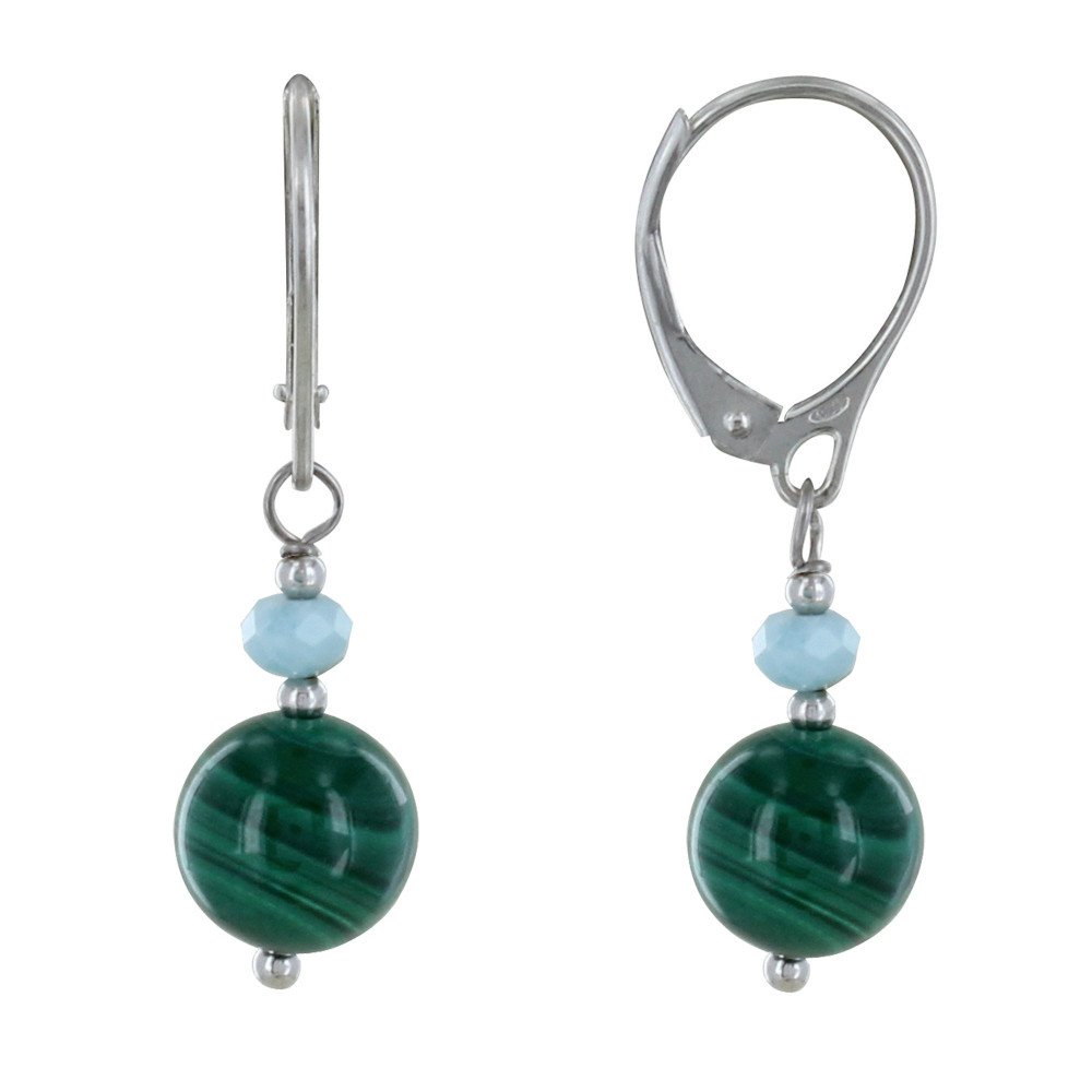 LES POULETTES BIJOUX - Boucles d'Oreilles Argent Rhodié Dormeuse Une Perle de Larima