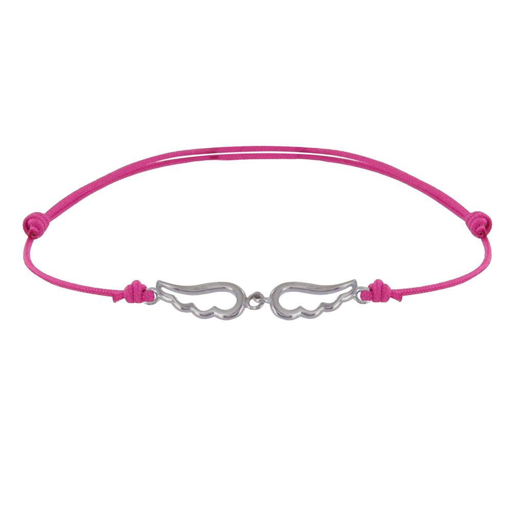 LES POULETTES BIJOUX Bracelet Lien Argent Deux Petites Ailes d'Ange Ajourées - Fuchs
