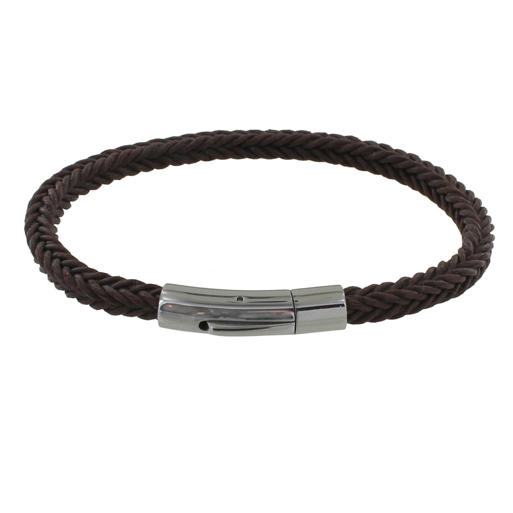 LES POULETTES BIJOUX Bracelet Homme Tresse en Coton Carré Simple