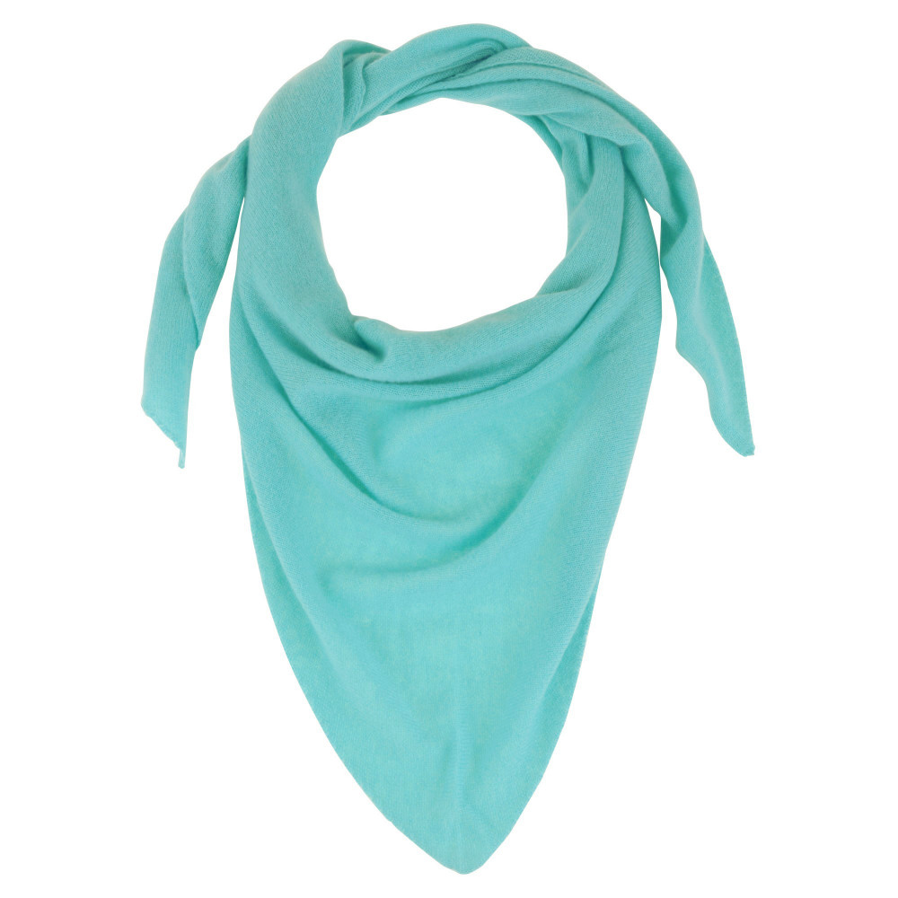 LES POULETTES BIJOUX Echarpe 100% Cachemire 2 Fils Triangle Colors - Vert d'Eau