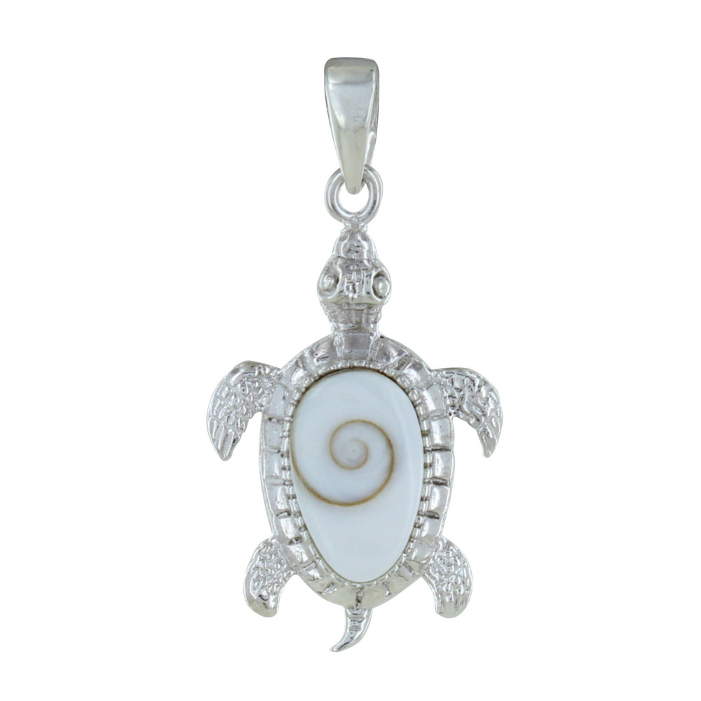 LES POULETTES BIJOUX Pendentif Argent 925 Tortue et Oeil de Sainte Lucie