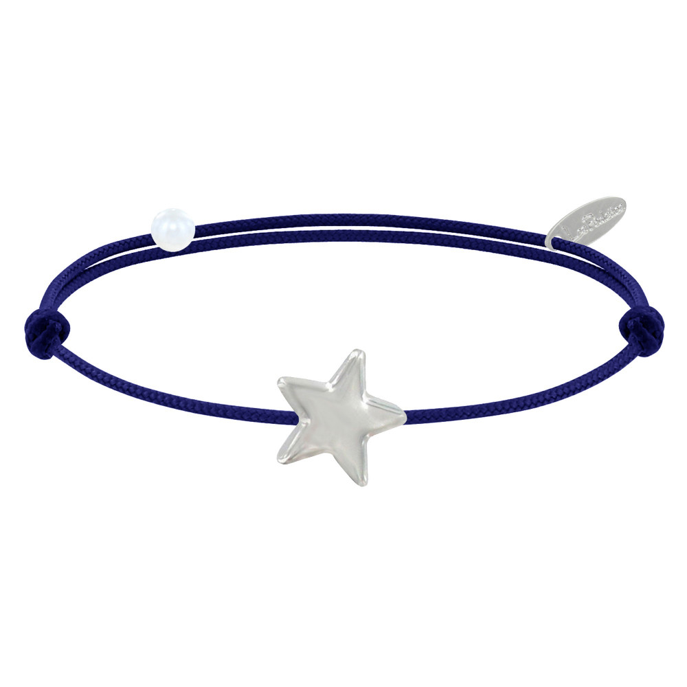 LES POULETTES BIJOUX Bracelet Lien Etoile d'Argent 925 - Classics - Bleu Navy