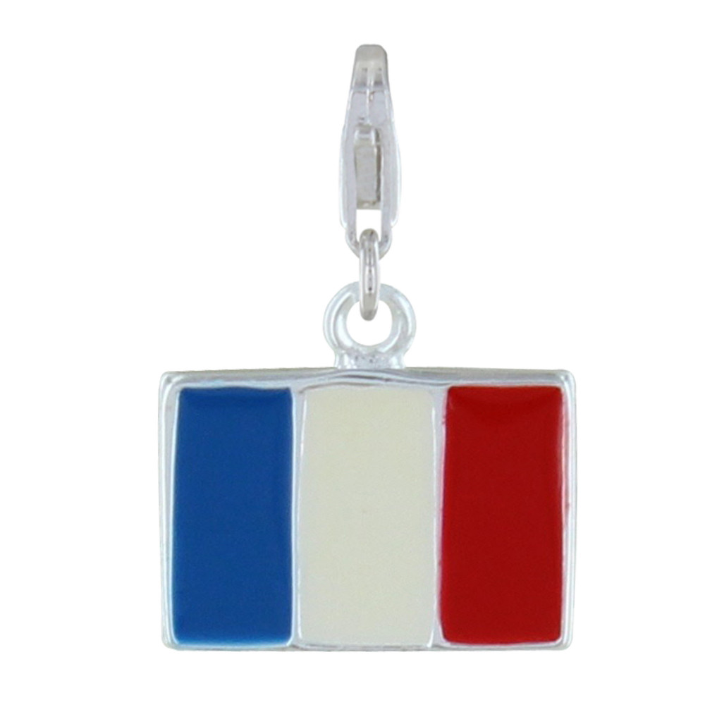 LES POULETTES BIJOUX Charms Argent Drapeau de la France