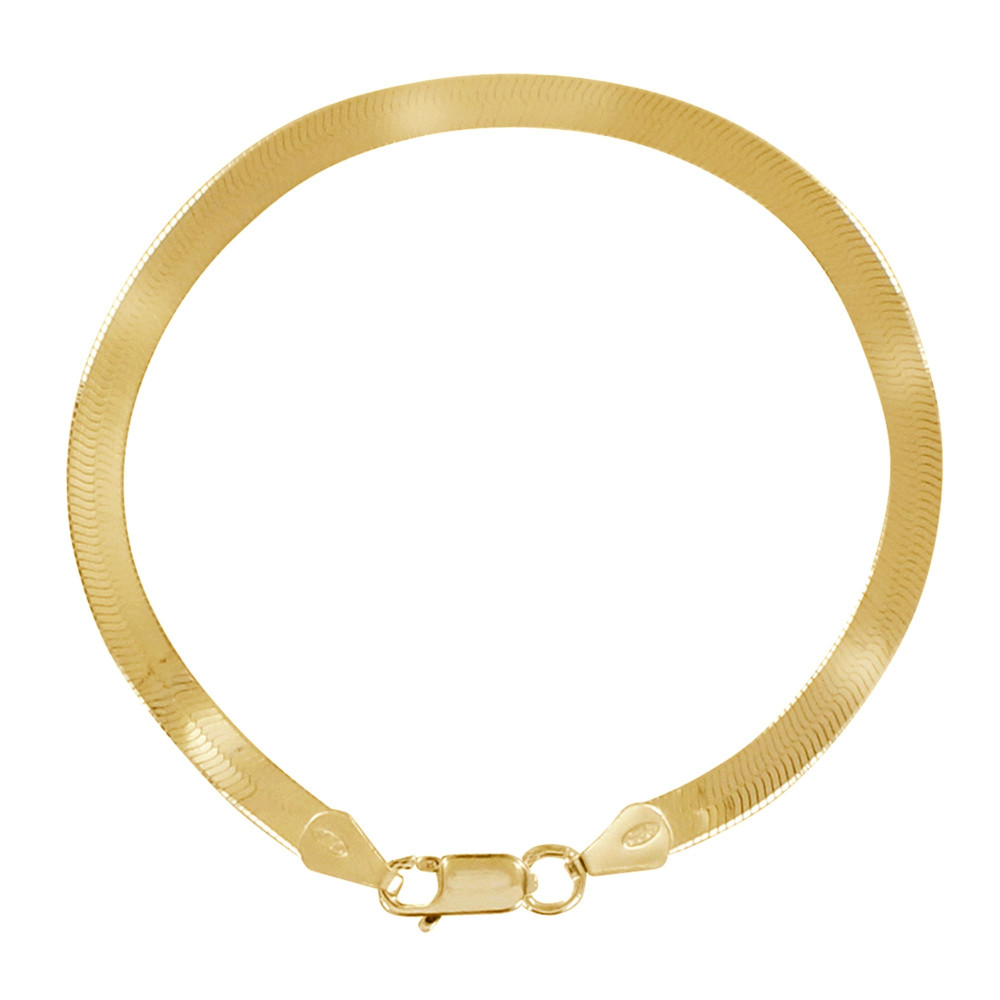 LES POULETTES BIJOUX Bracelet Plaqué Or Mailles Serpent Plates