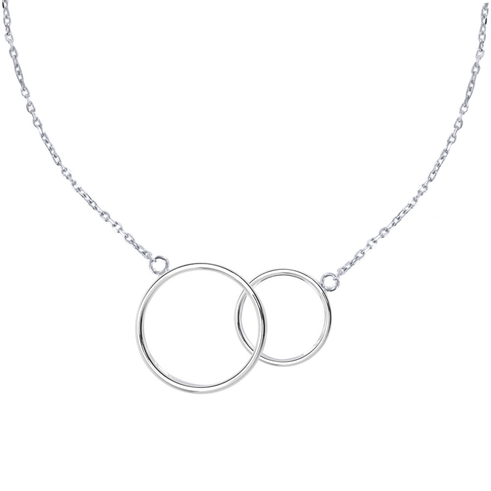 LES POULETTES BIJOUX Collier Argent Deux Cercles