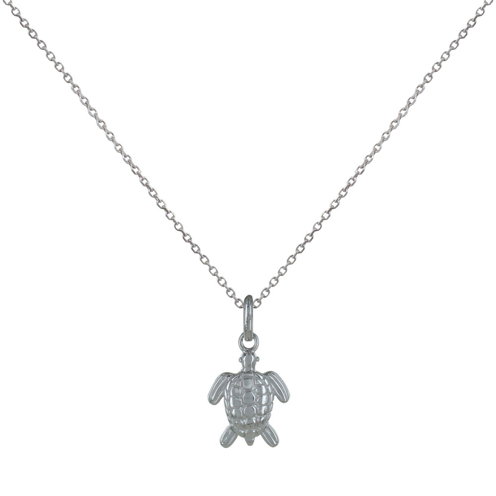 LES POULETTES BIJOUX Collier Argent Rhodié Tortue des Galápagos