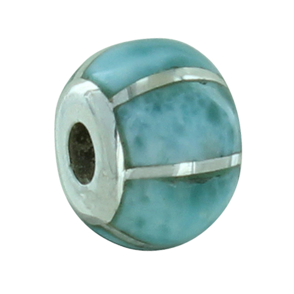 LES POULETTES BIJOUX Pendentif Argent ou Perle pour Bracelet Quadrillée de Larimar