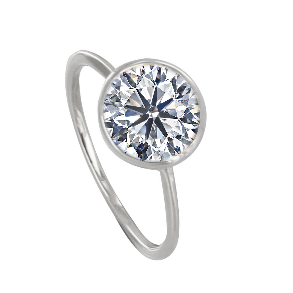 LES POULETTES BIJOUX Bague Argent 925 Solitaire Serti Clos