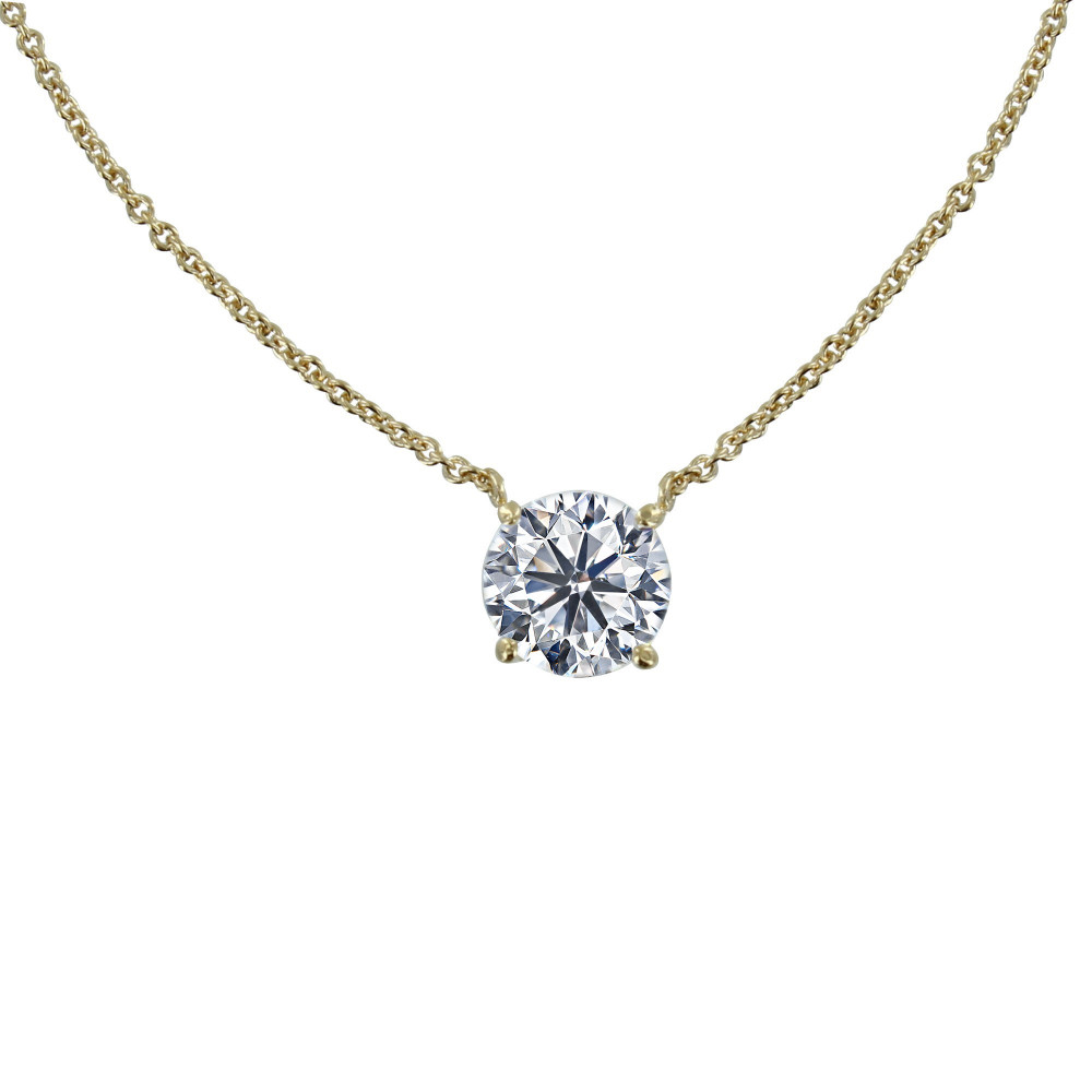 LES POULETTES BIJOUX Collier Plaqué Or Solitaire Cristal 9mm