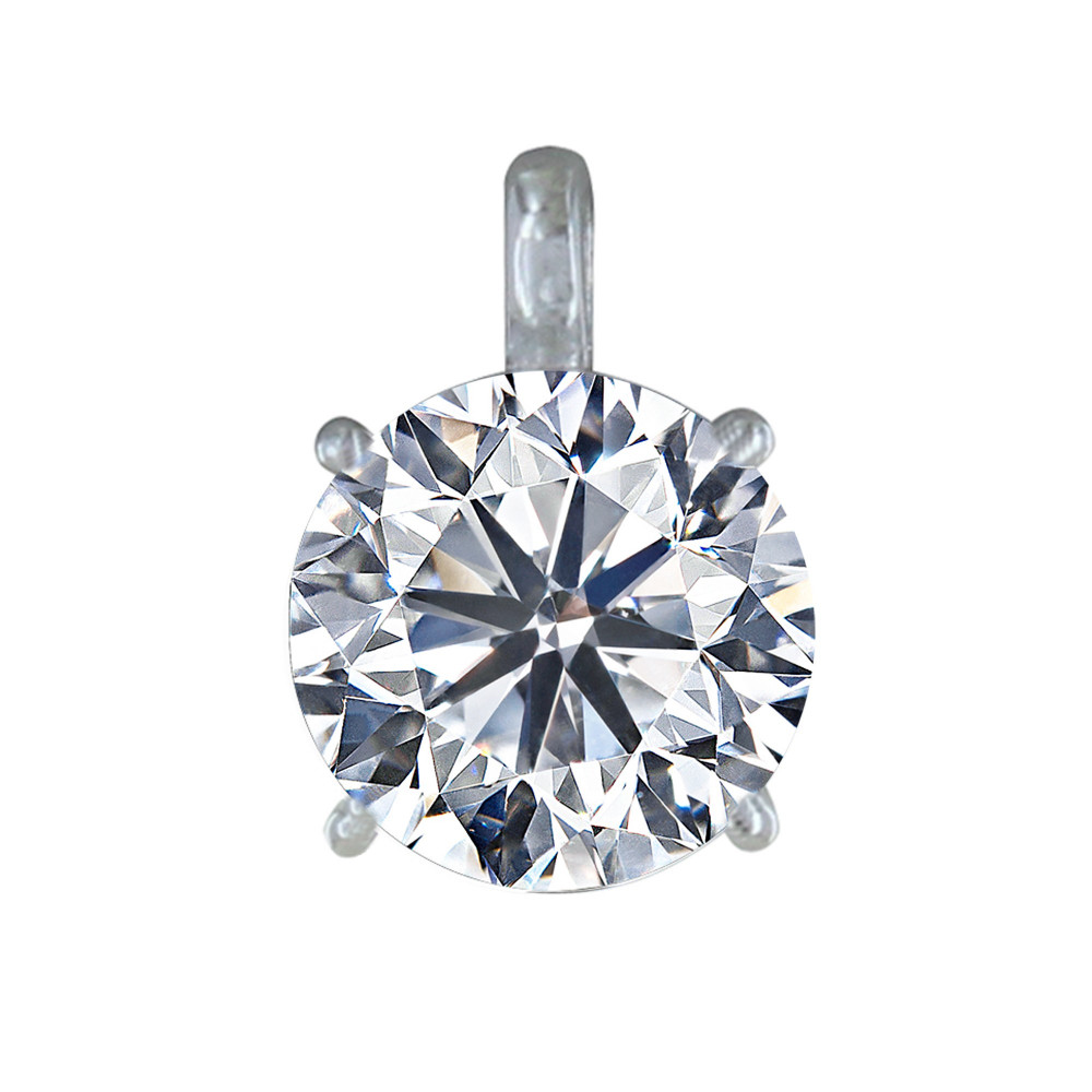 LES POULETTES BIJOUX Pendentif Argent Strass Rond Cristal 10mm
