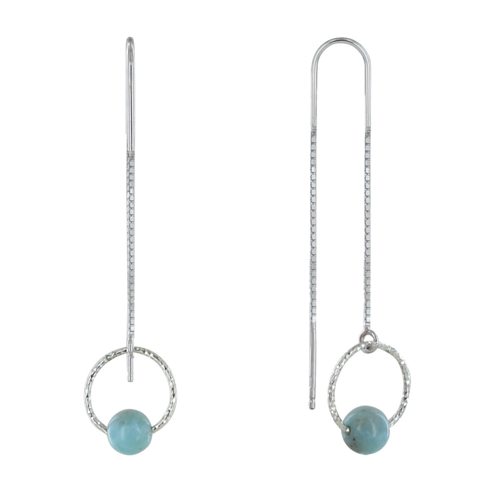 LES POULETTES BIJOUX - Boucles d'Oreilles Chainette Argent Rhodié Anneaux Ciselés et