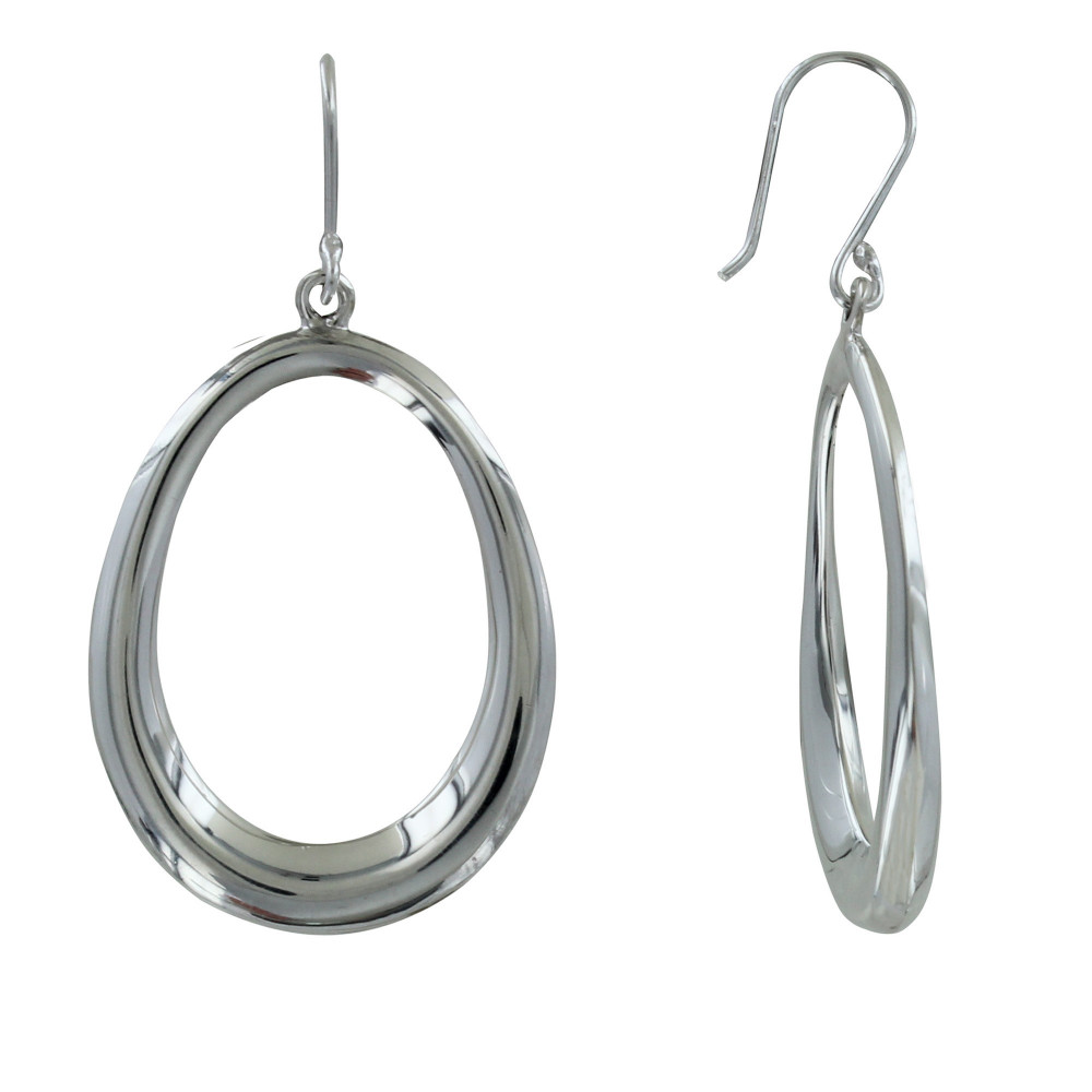 LES POULETTES BIJOUX Boucles d'Oreilles Argent Poire Ajourée