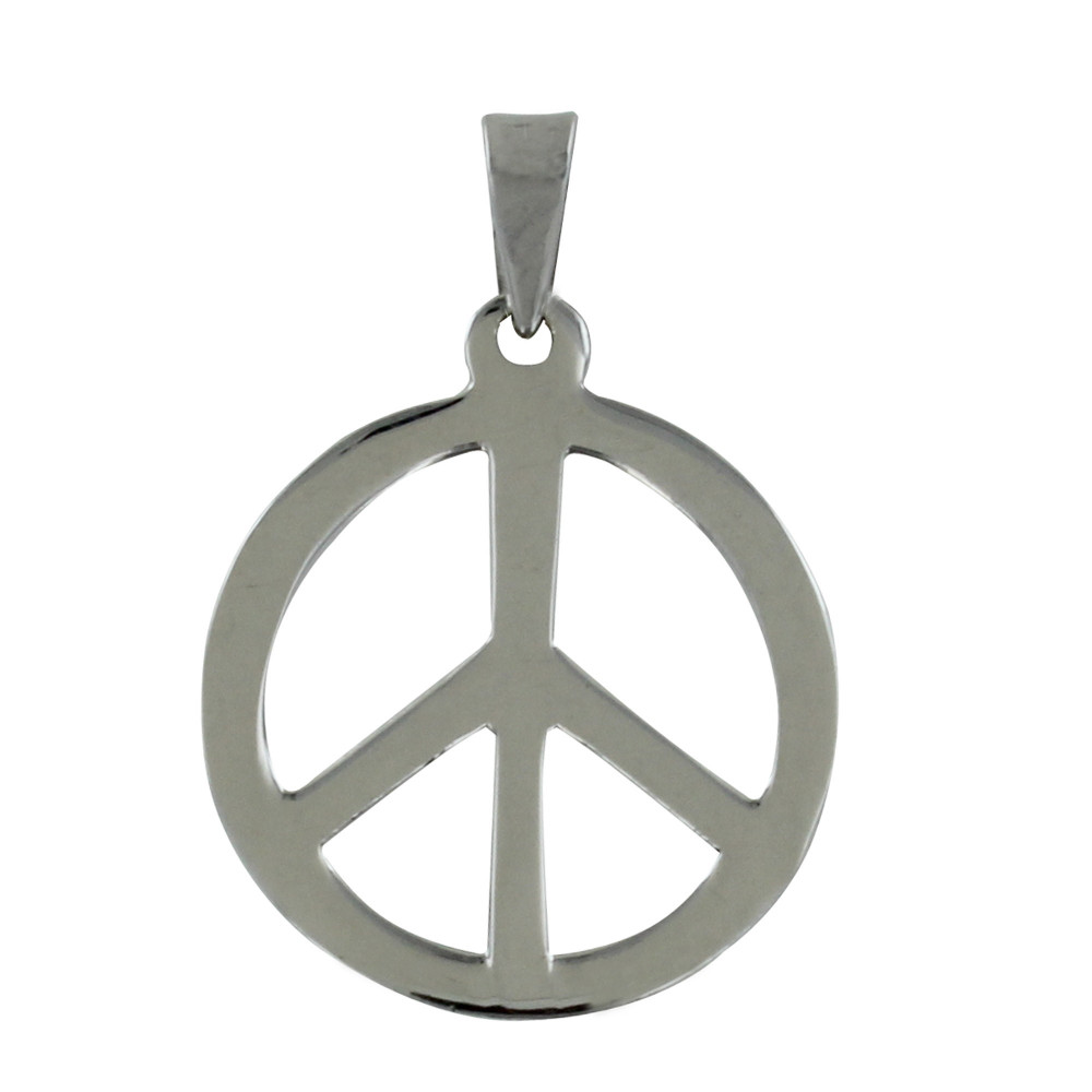 LES POULETTES BIJOUX Pendentif Argent Peace and Love 2cm