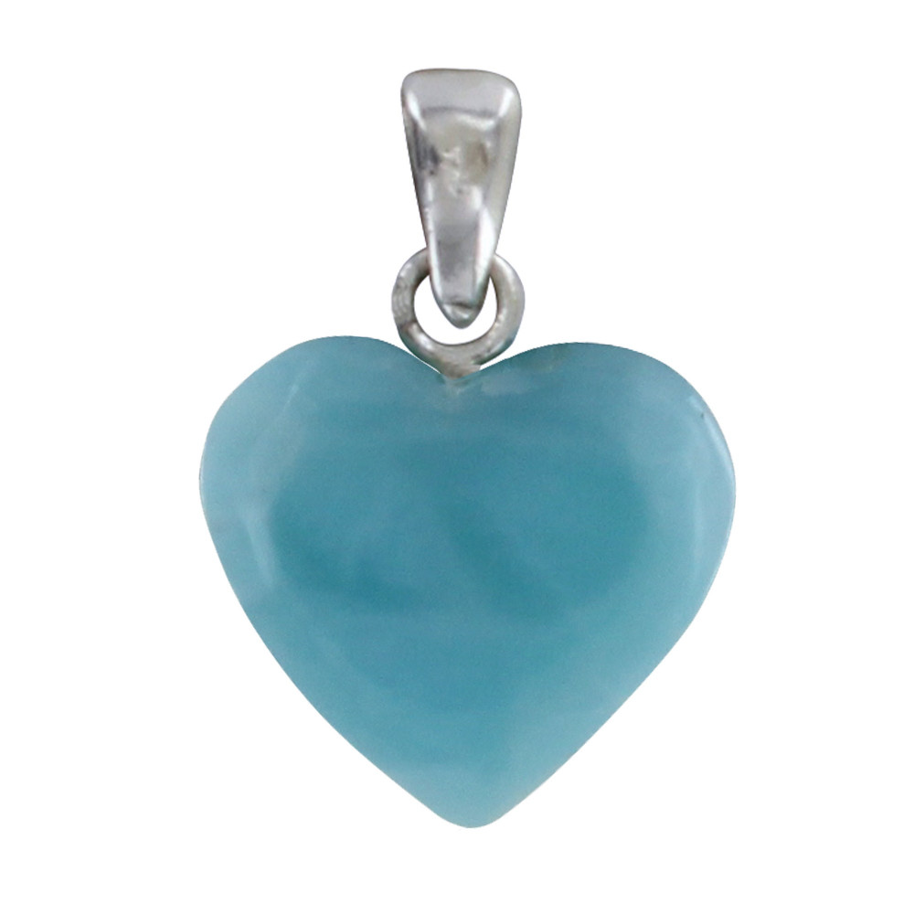 LES POULETTES BIJOUX Pendentif Argent Petit Coeur de Larimar
