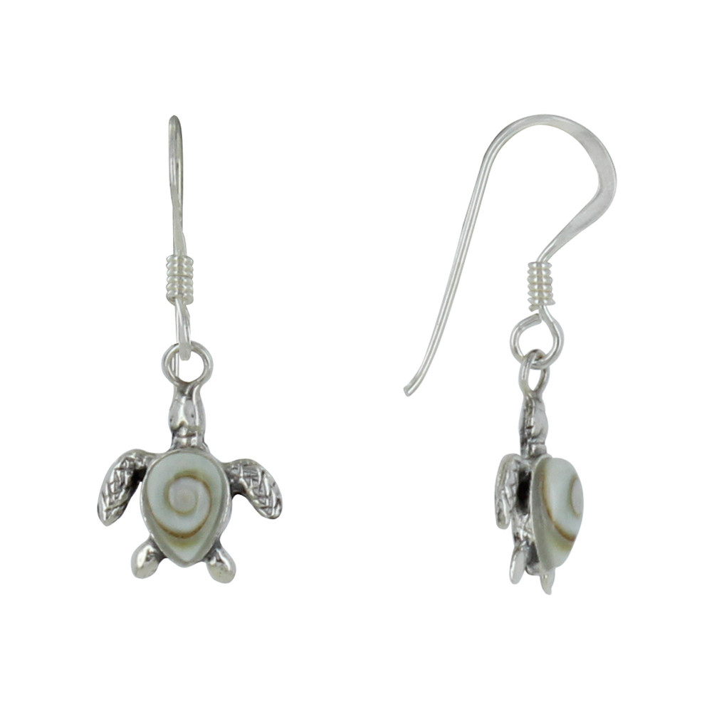 LES POULETTES BIJOUX Boucles d'Oreilles Argent Tortue et Oeil de Sainte Lucie