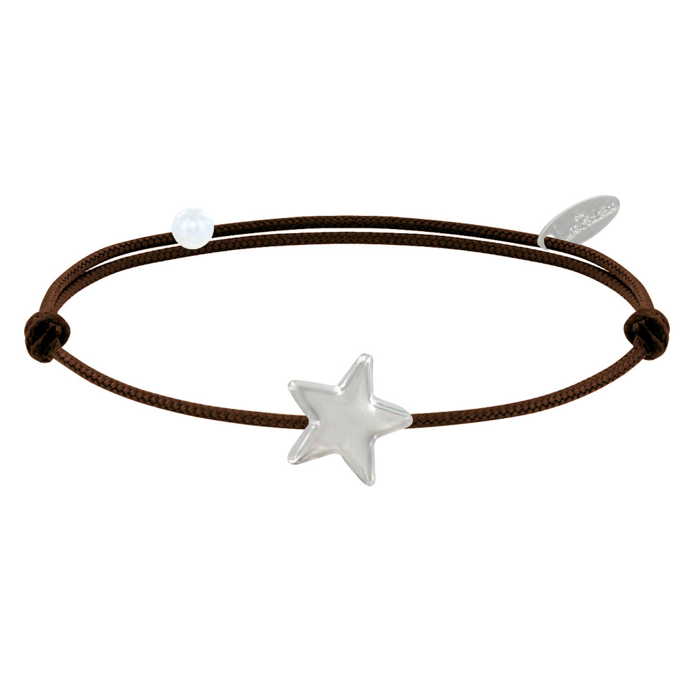 LES POULETTES BIJOUX Bracelet Lien Etoile d'Argent 925 - Classics - Marron foncé