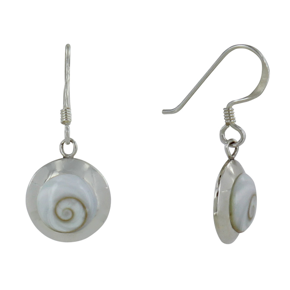 LES POULETTES BIJOUX Boucles d'Oreilles Argent Disque et Oeil de Ste Lucie