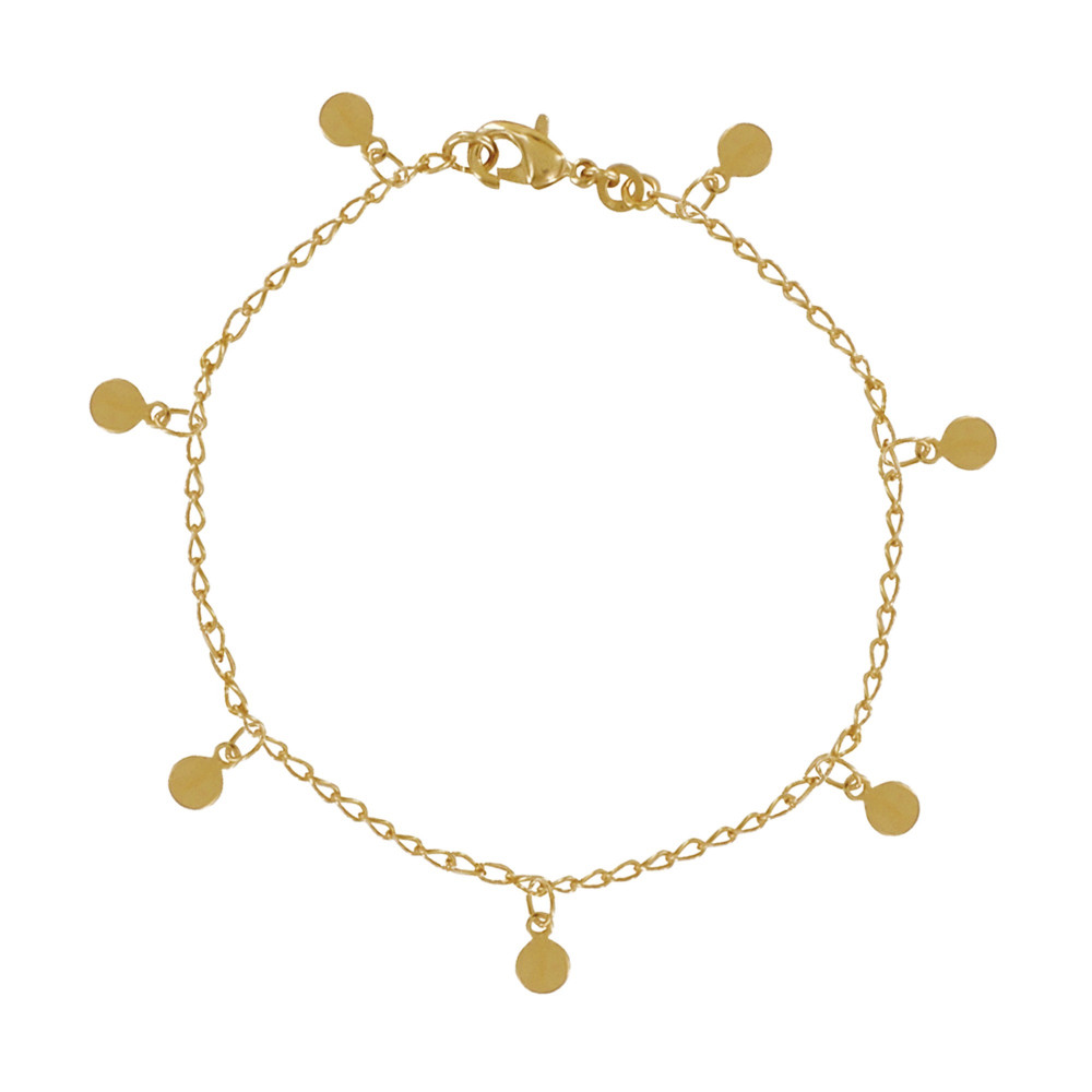 LES POULETTES BIJOUX Bracelet Plaqué Or Petites Breloques Rondes