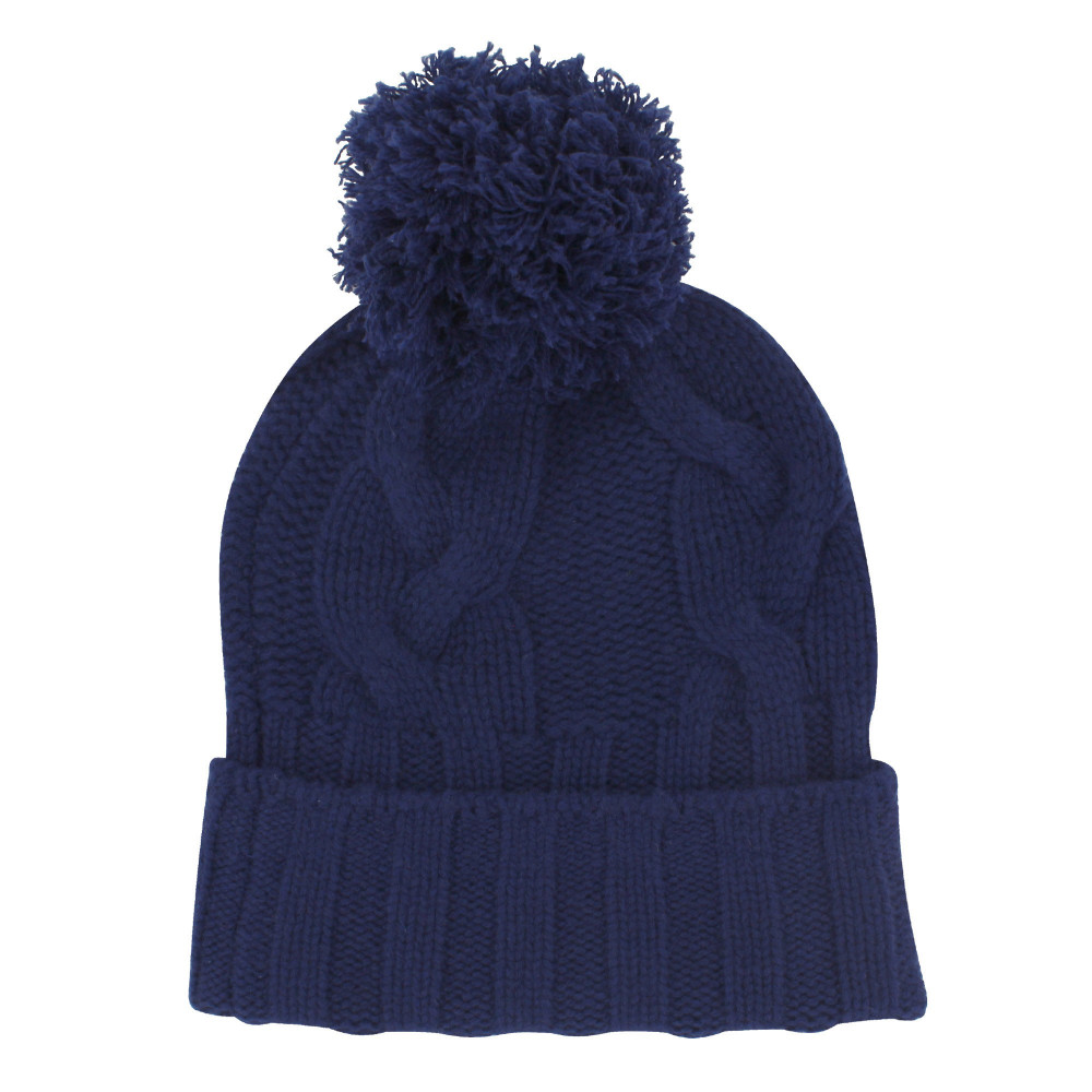 LES POULETTES BIJOUX Bonnet Ski 100% Cachemire 12 Fils Pompon Amovible - Classics -