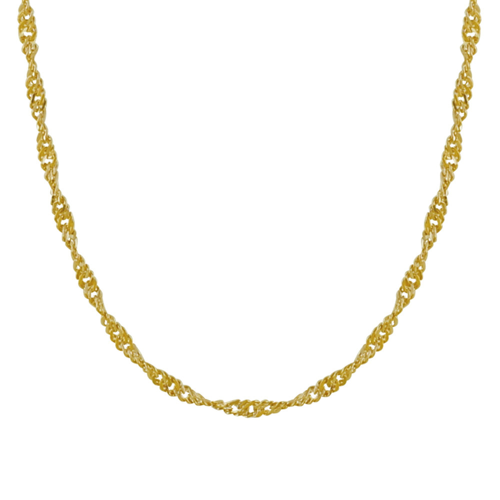 LES POULETTES BIJOUX Collier Plaqué Or Maille Torsadée - Taille 50cm LES POULETTES BIJOUX Collier Plaqué Or Maille Torsadée - Taille 50cm
