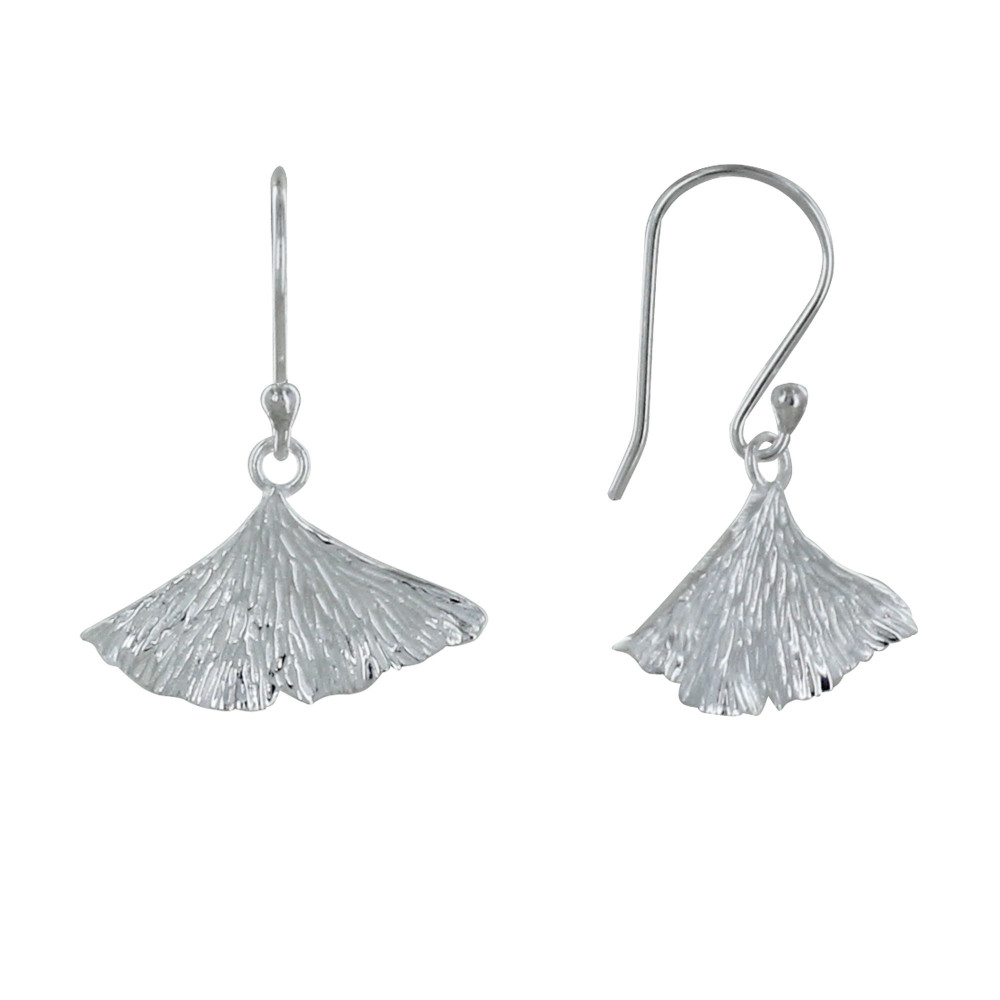 LES POULETTES BIJOUX Boucles d'Oreilles Argent Feuille de Ginkgo