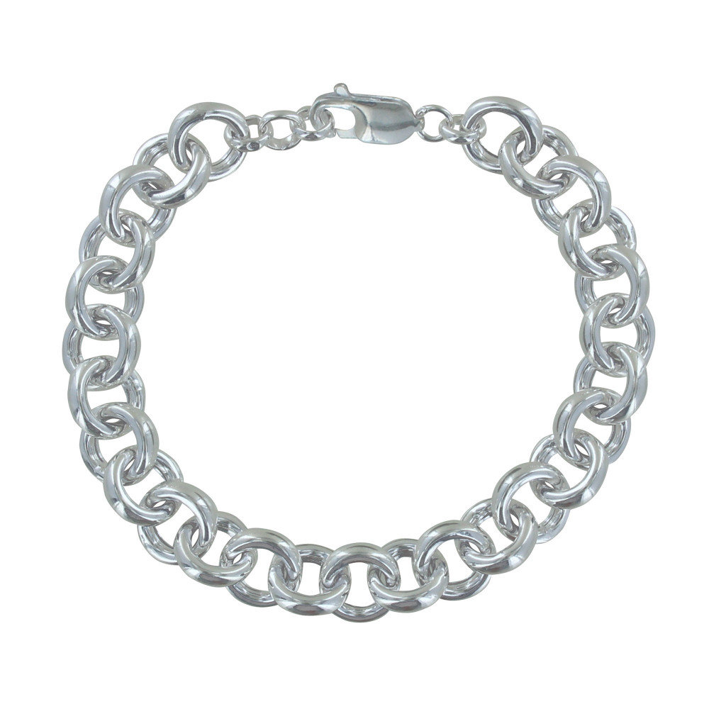 LES POULETTES BIJOUX Bracelet Argent 925 Gourmette Mailles Rondes
