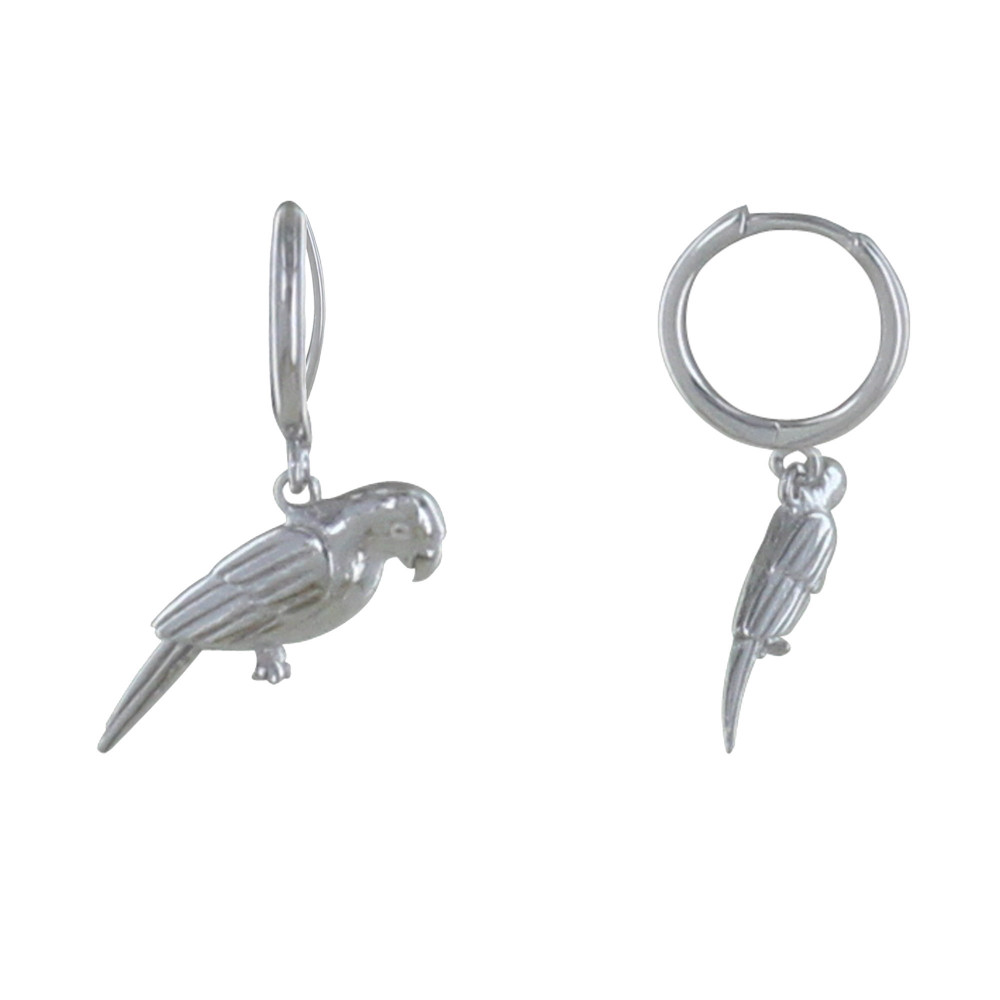 LES POULETTES BIJOUX Boucles d'Oreilles Argent 925 Rhodié Petites Créoles et Perroqu
