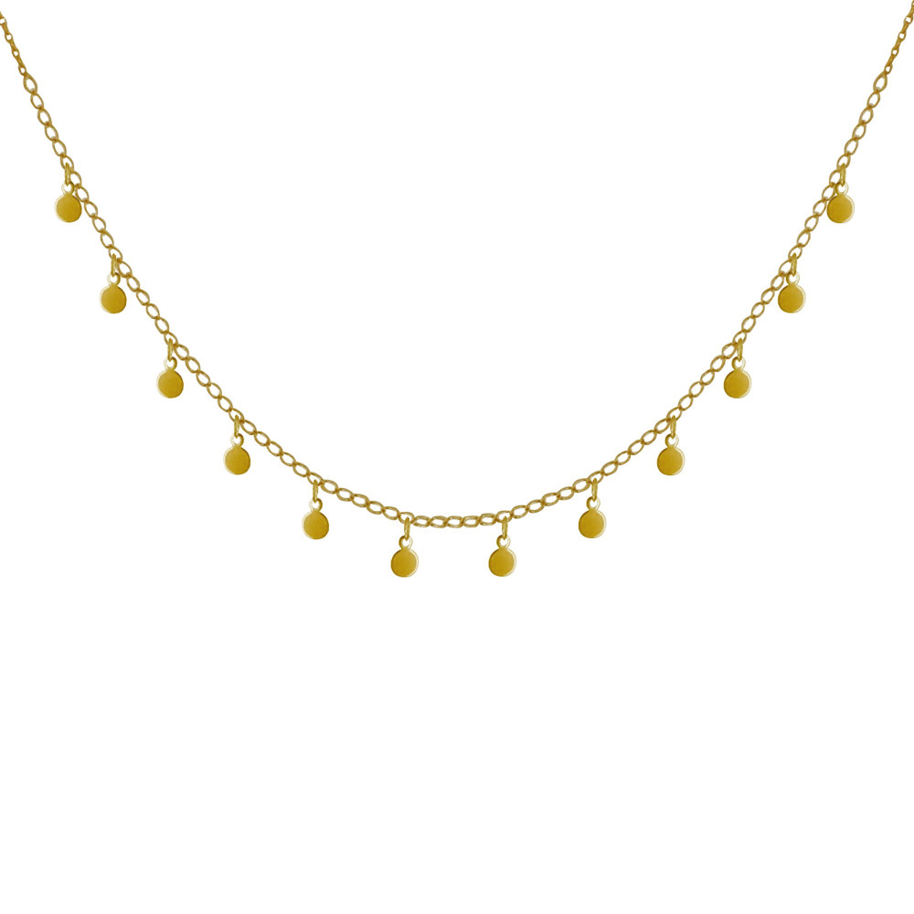 LES POULETTES BIJOUX Collier Plaqué Or Petites Breloques Rondes