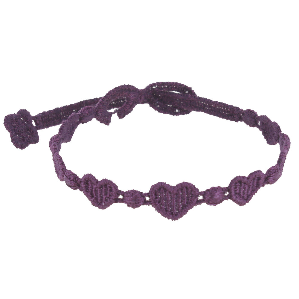 LES POULETTES BIJOUX Cruciani Bracelet Dentelle Heartbeat - Violet