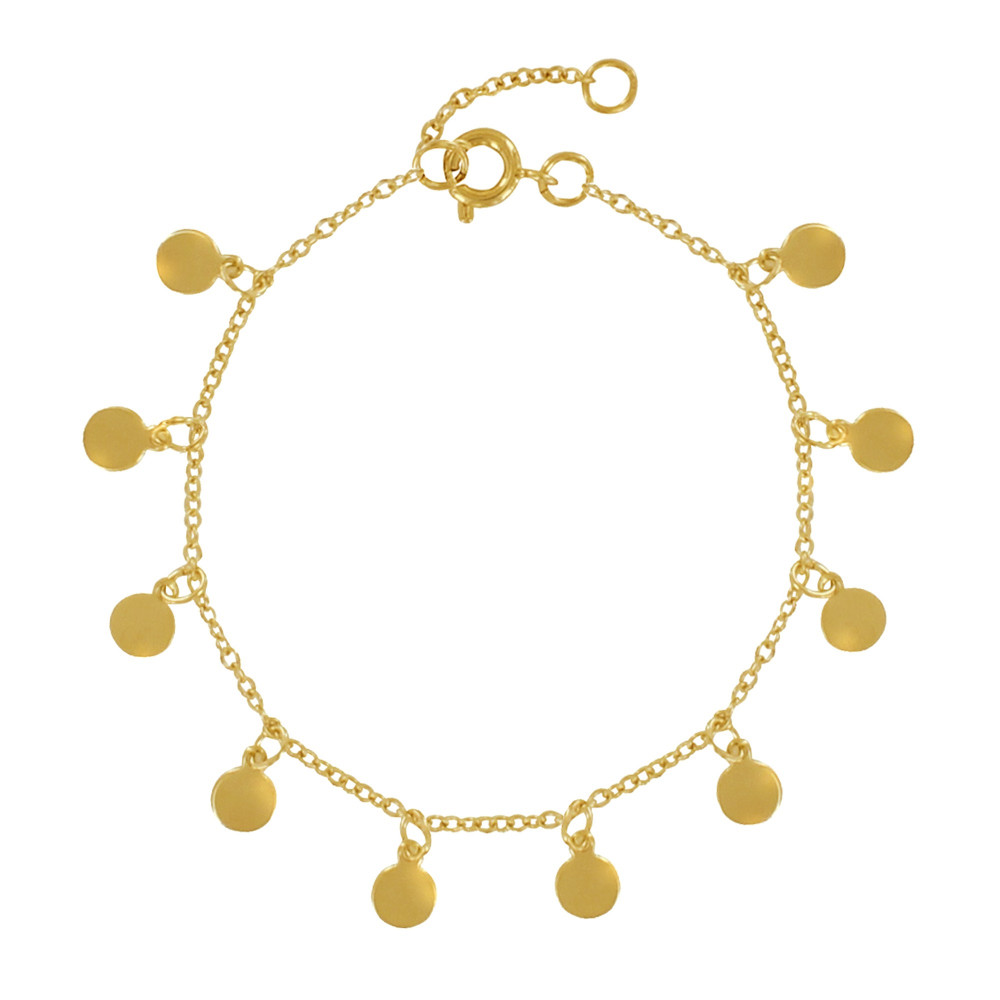LES POULETTES BIJOUX Bracelet Plaqué Or Breloques Rondes