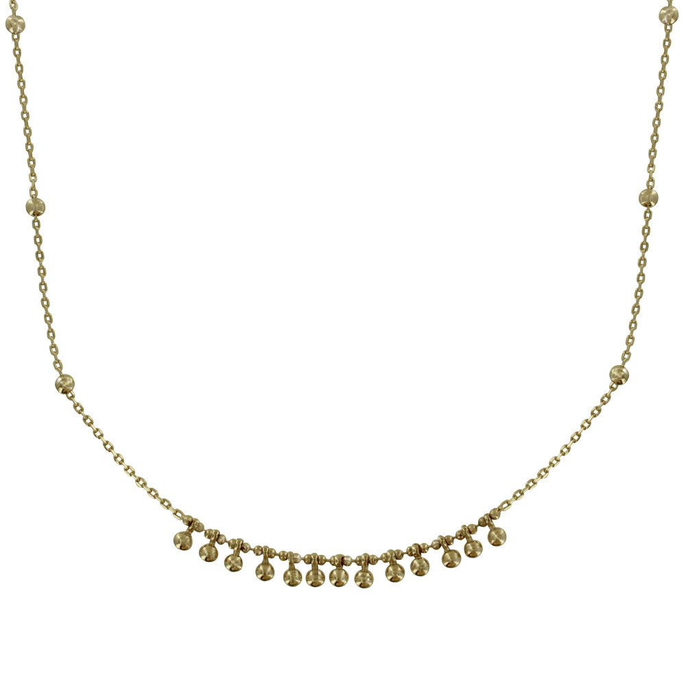 LES POULETTES BIJOUX Collier Plaqué Or Petites Breloques Billes