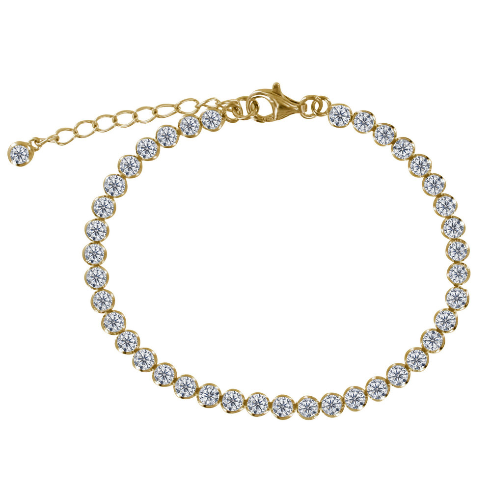 LES POULETTES BIJOUX Bracelet Plaqué Or Petits Ronds de Strass