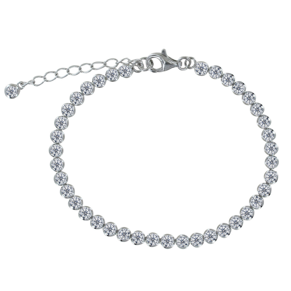 LES POULETTES BIJOUX Bracelet Argent 925 Petits Ronds de Strass