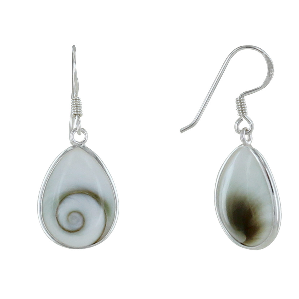 LES POULETTES BIJOUX Boucles d'Oreilles Argent Goutte Oeil de Ste Lucie