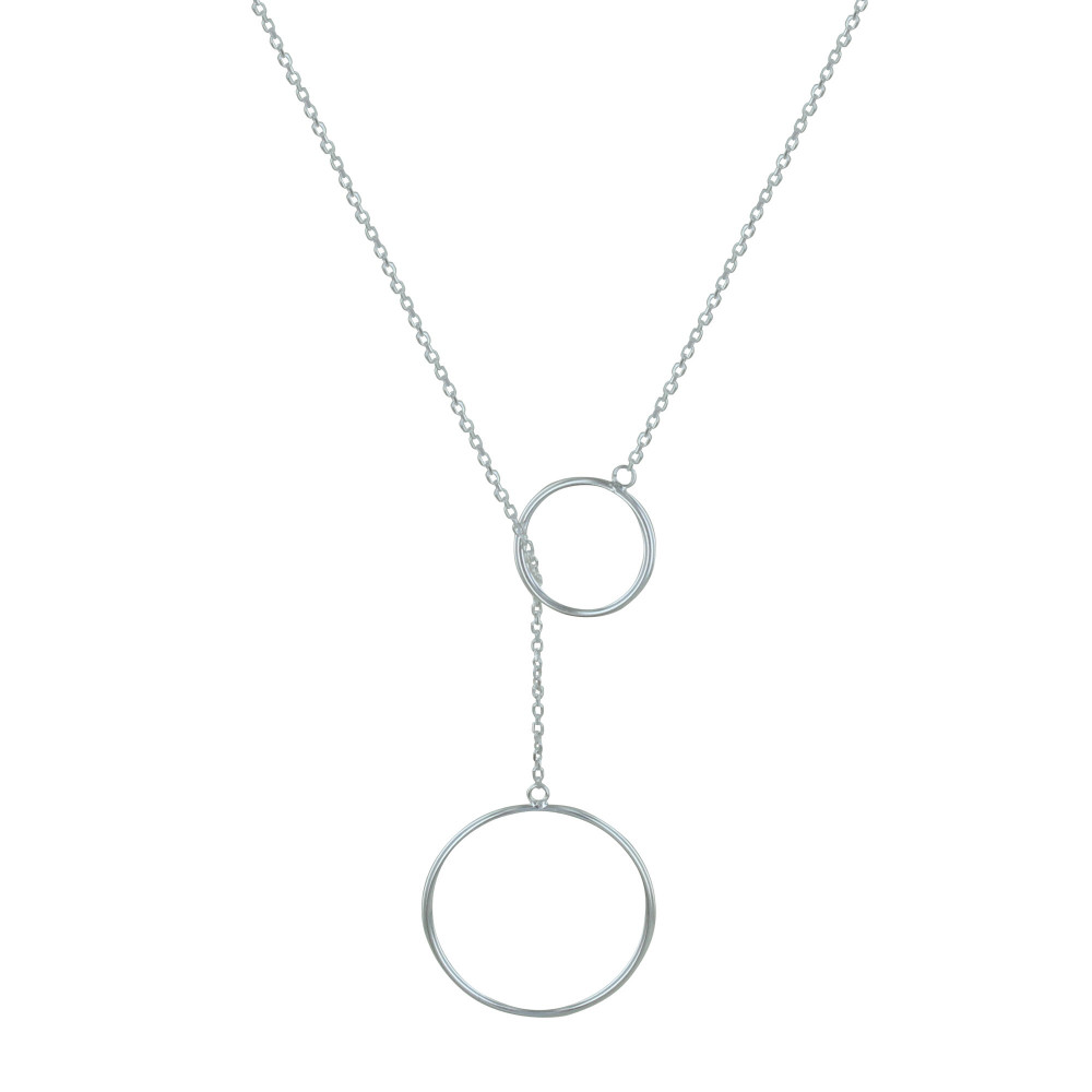 LES POULETTES BIJOUX Collier Argent Cravate Deux Cercles