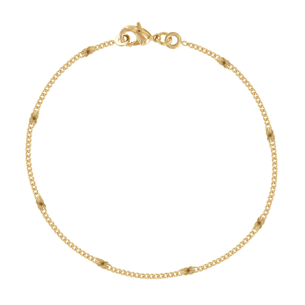 LES POULETTES BIJOUX Bracelet Plaqué Or Huit Médailles Soleil