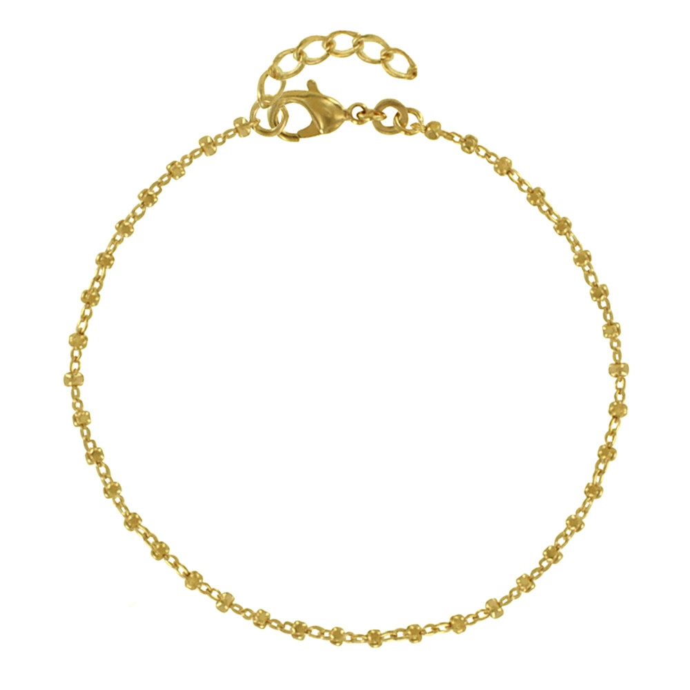 LES POULETTES BIJOUX Bracelet Plaqué Or Petits Carrés