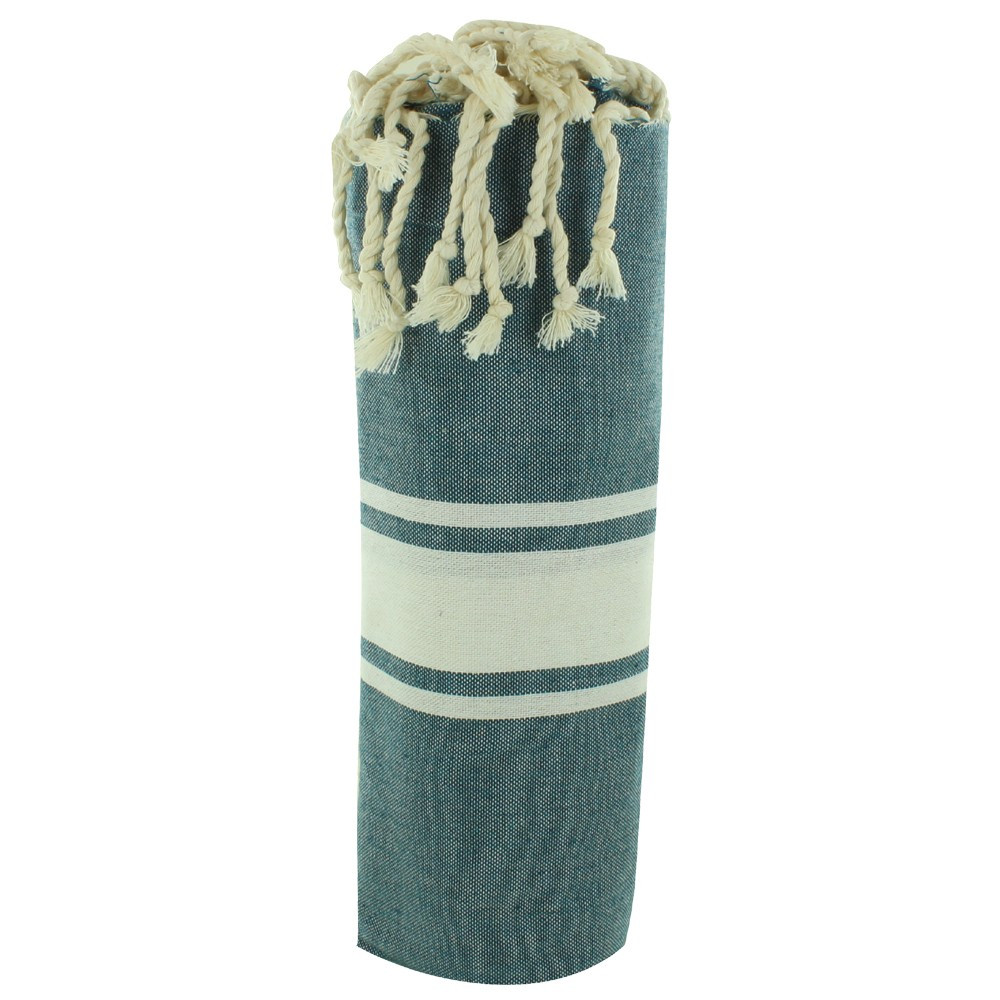 LES POULETTES BIJOUX Fouta Drap Plage et Hammam Coton Couleur Vert 100 x 200cm