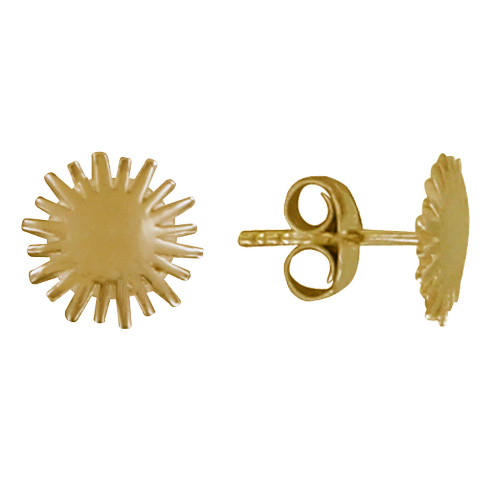 LES POULETTES BIJOUX Boucles d'Oreilles Argent Doré Rayon de Soleil
